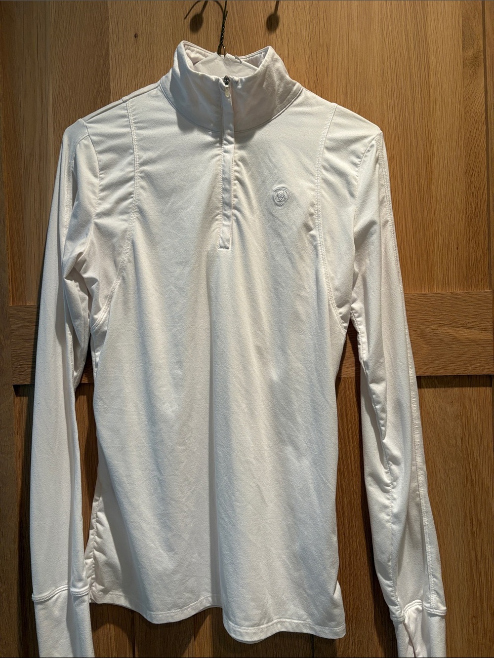 Ariat White Long Sleeve Quarter‑Zip Performance Top
